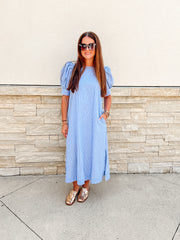 Sunday Stripe Blue Maxi Dress
