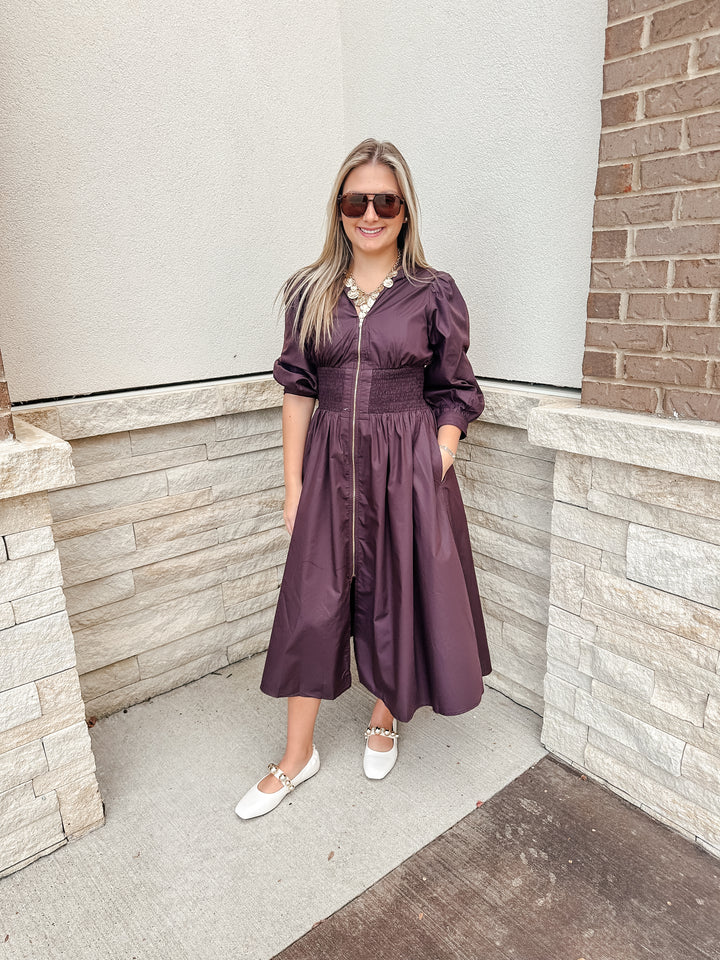 Smock Waist Midi Dress