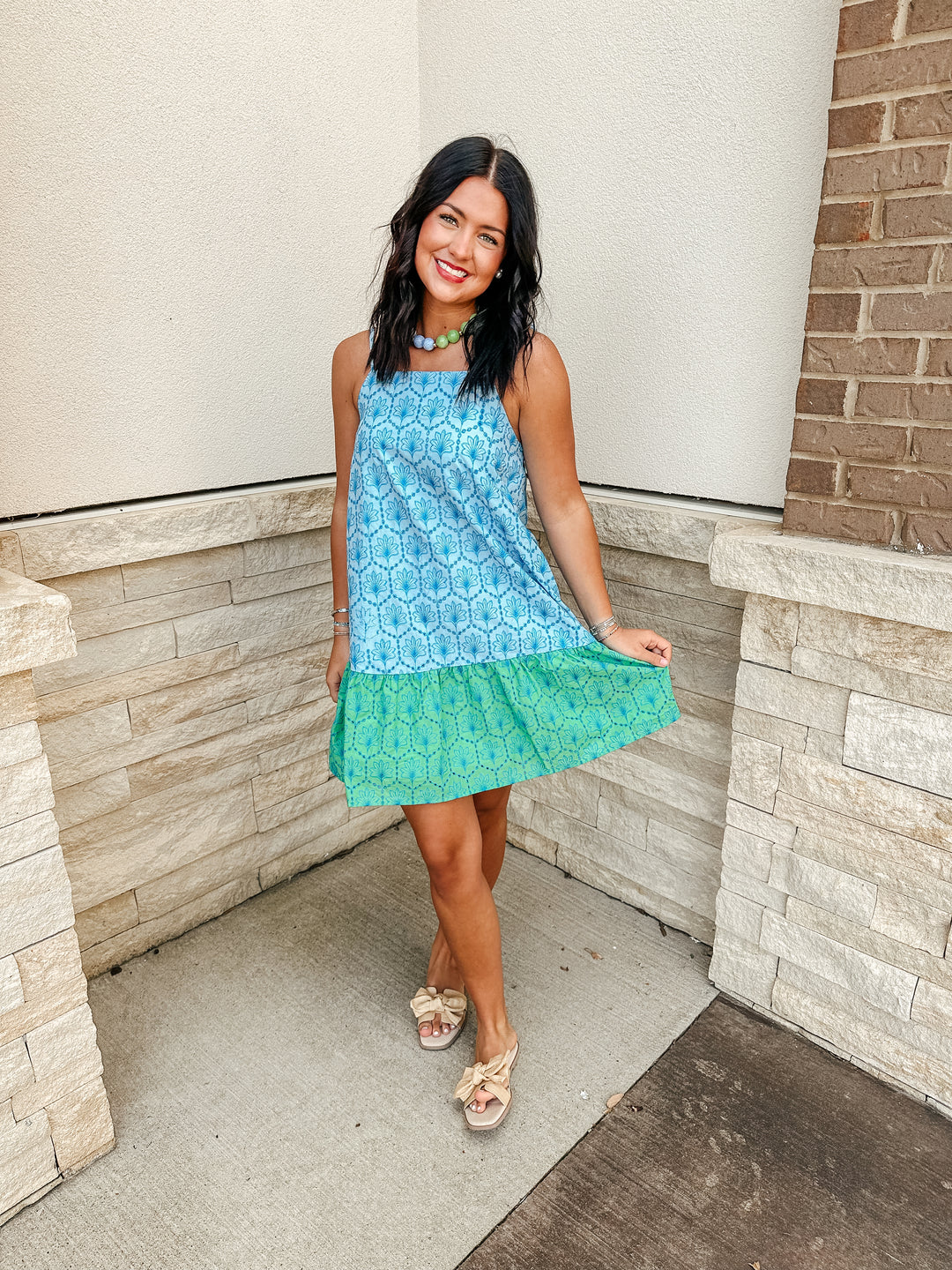 Jenny Blue Floral Mini Dress