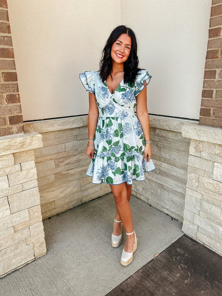 Mirla Blue Floral Mini Dress
