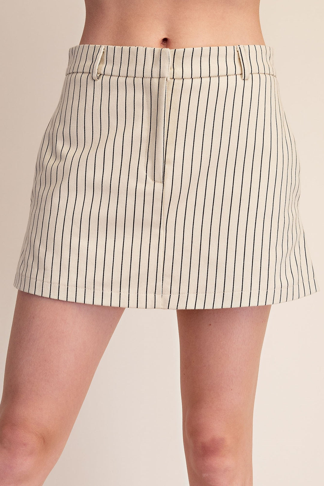Beige Stripe Skort
