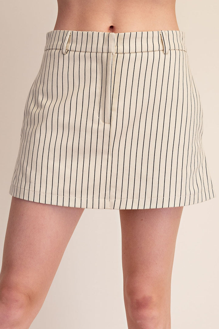Beige Stripe Skort