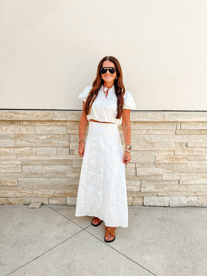 Kori Contrast Stitch Maxi Skirt
