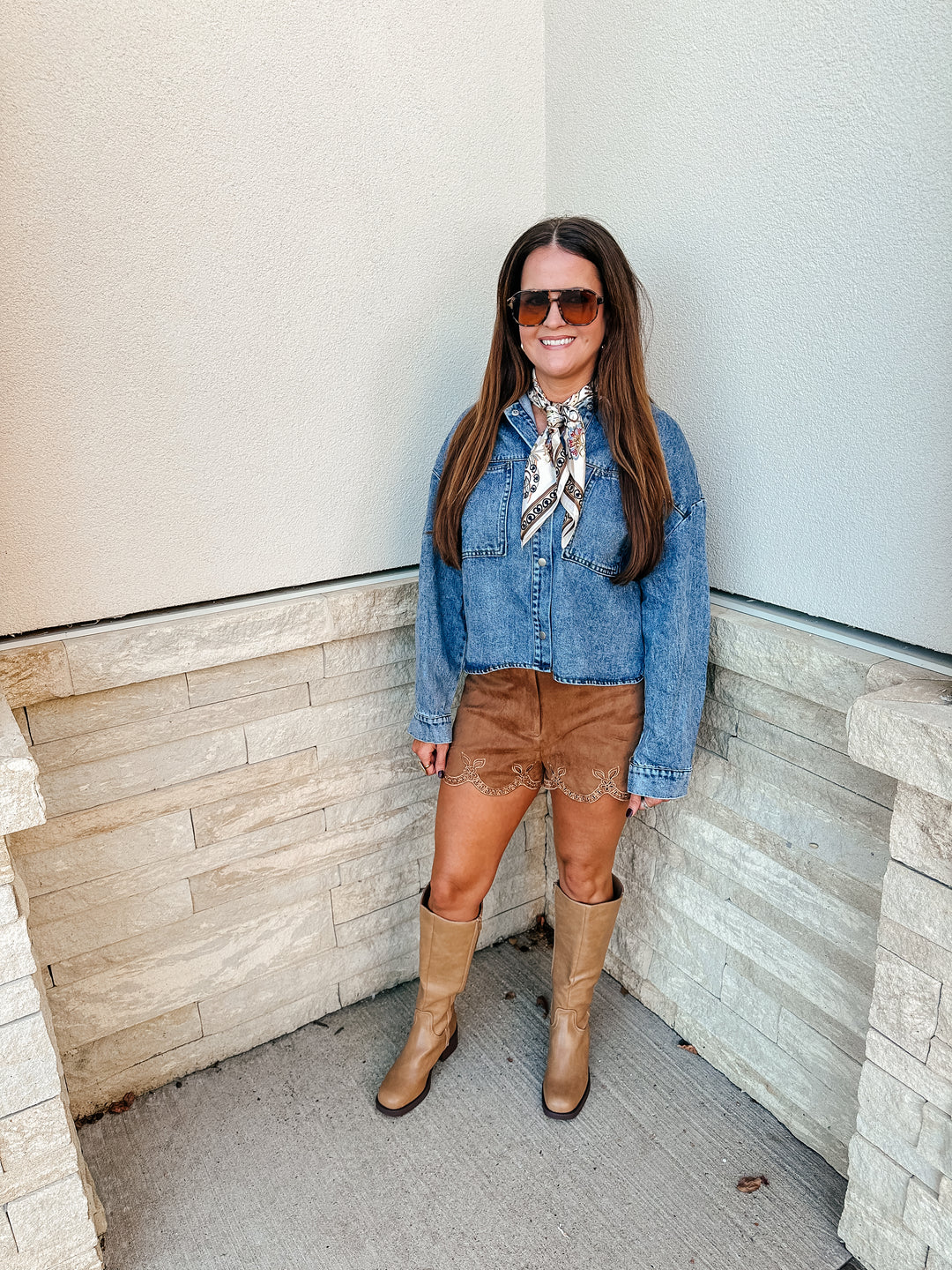 Suede Eyelet Shorts