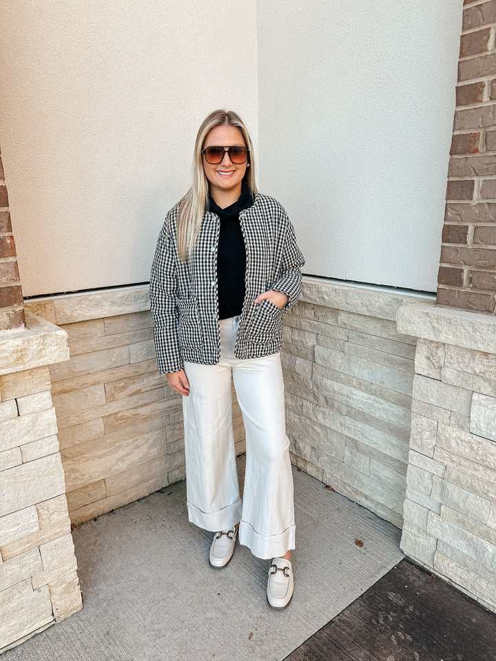 Checkered Quilted Jacket