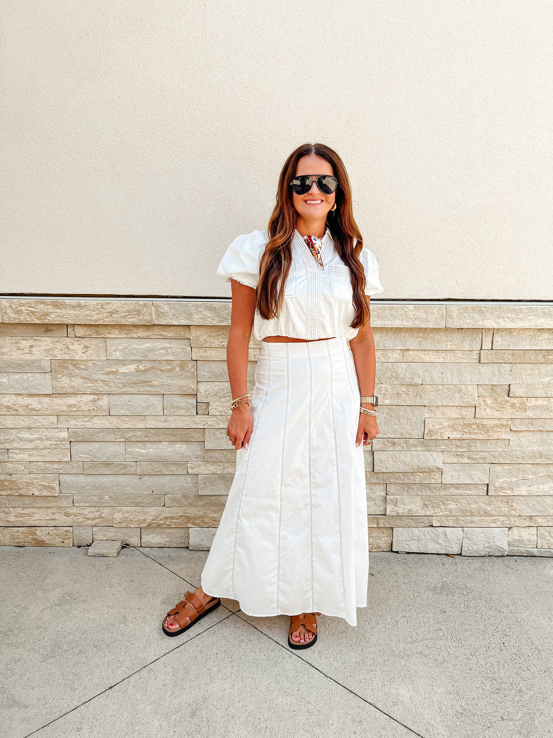 Kori Contrast Stitch Top