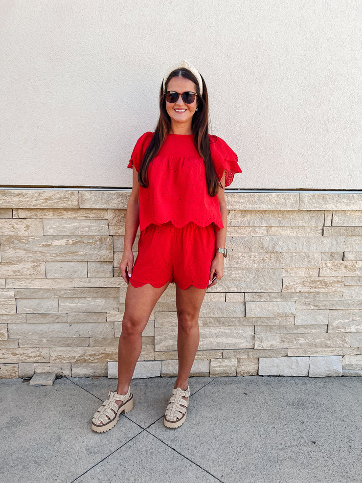 Cherry On Top Eyelet Top