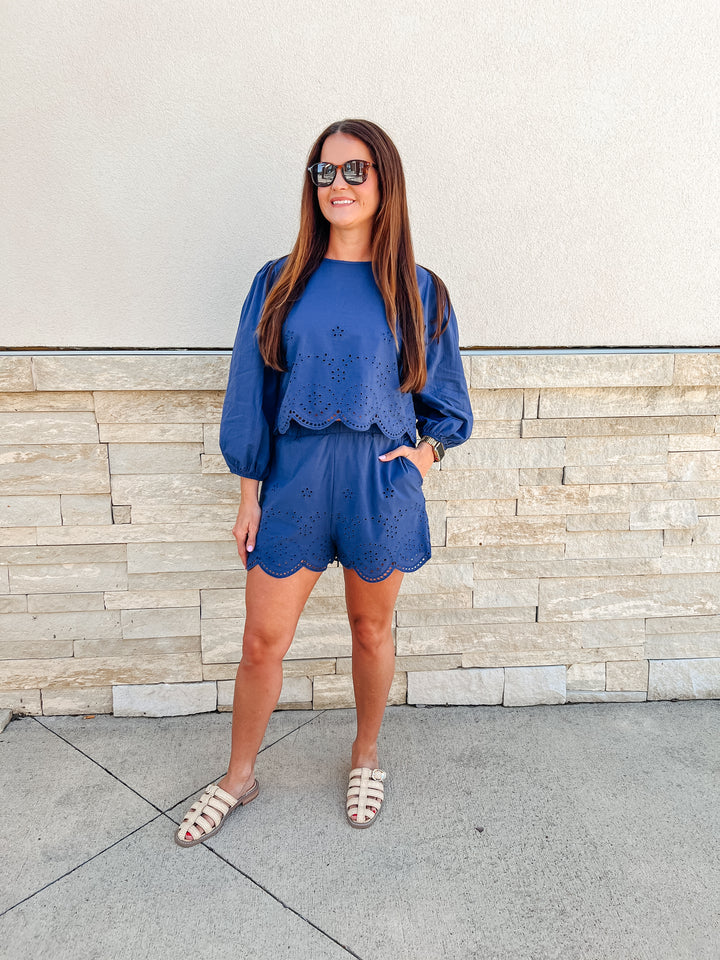 Summer's Midnight Eyelet Shorts