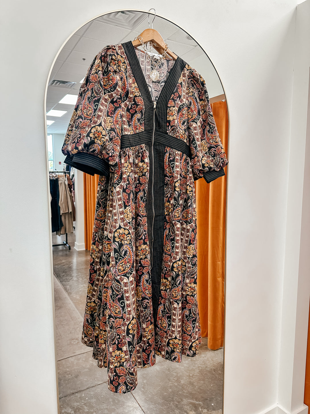 Paisley Print Midi Dress