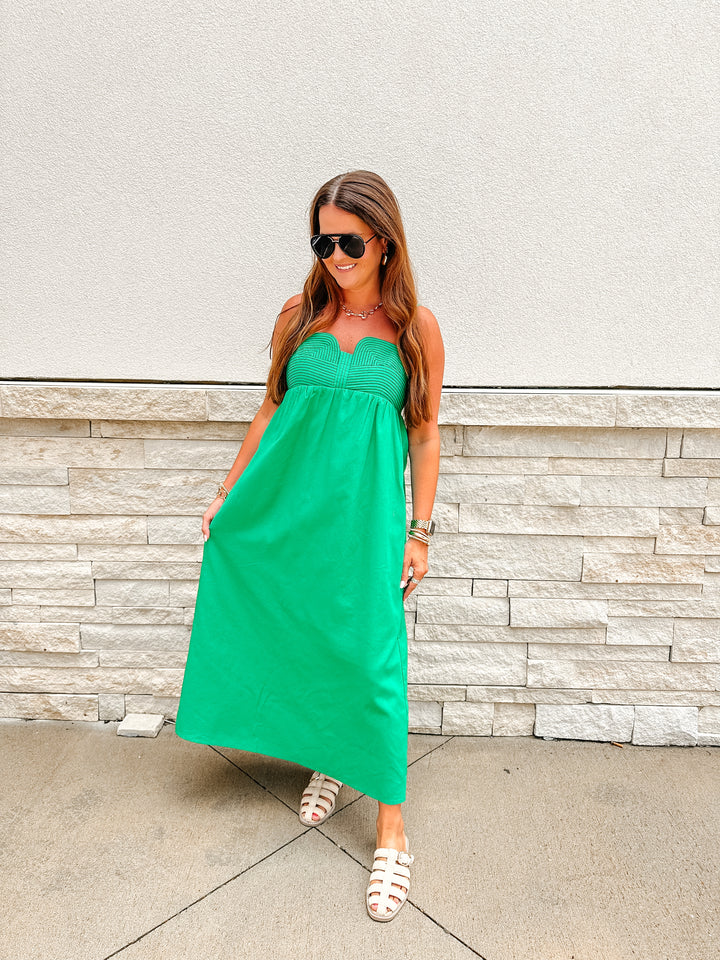 Karson Bustier Linen Midi Dress