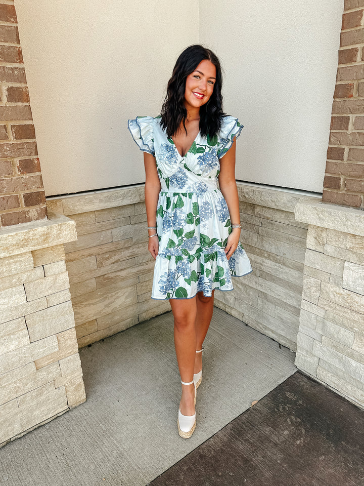 Mirla Blue Floral Mini Dress