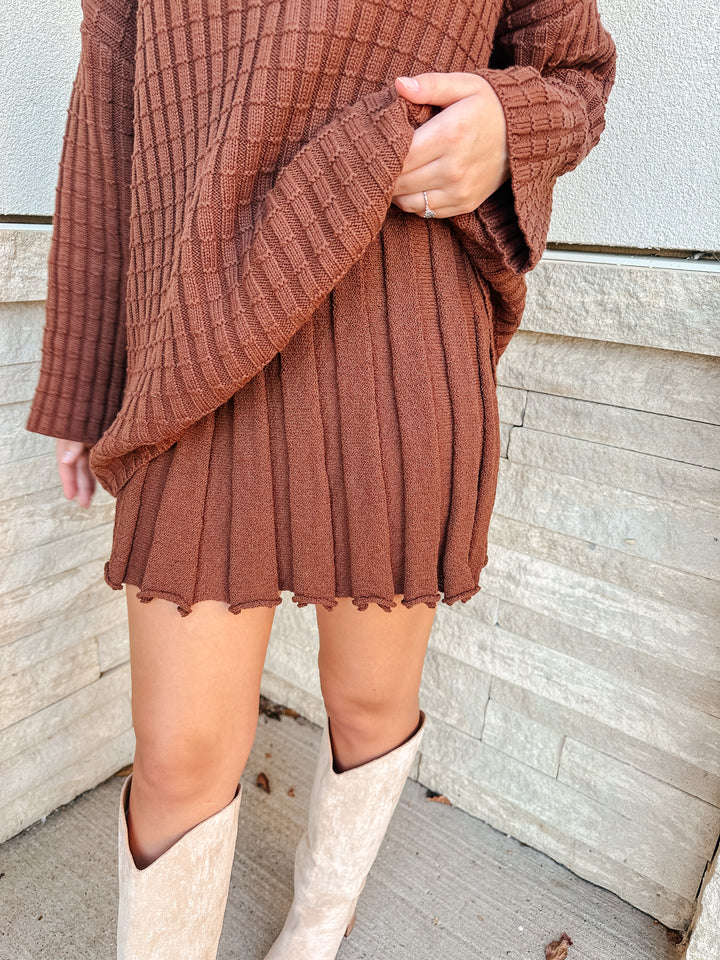 Sweater Top & Pleated Skirt SET
