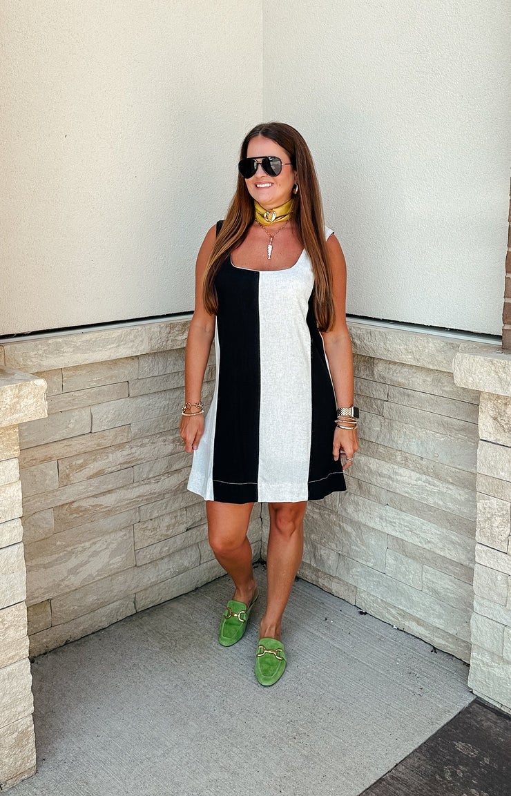 Take Two Linen Stripe Dress