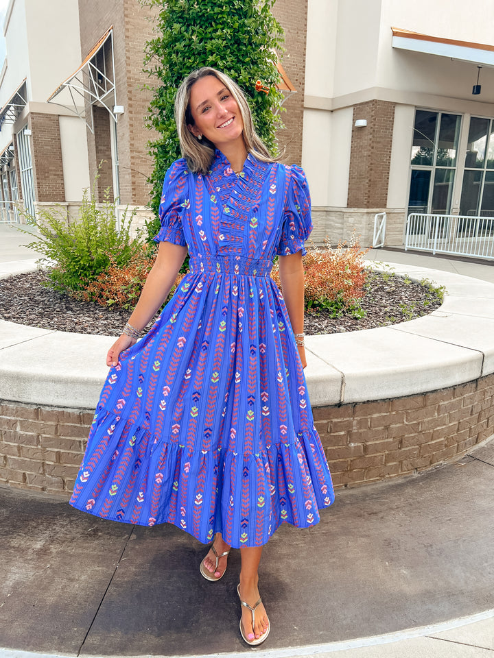 Beuluh Blue Vine Floral Maxi Dress