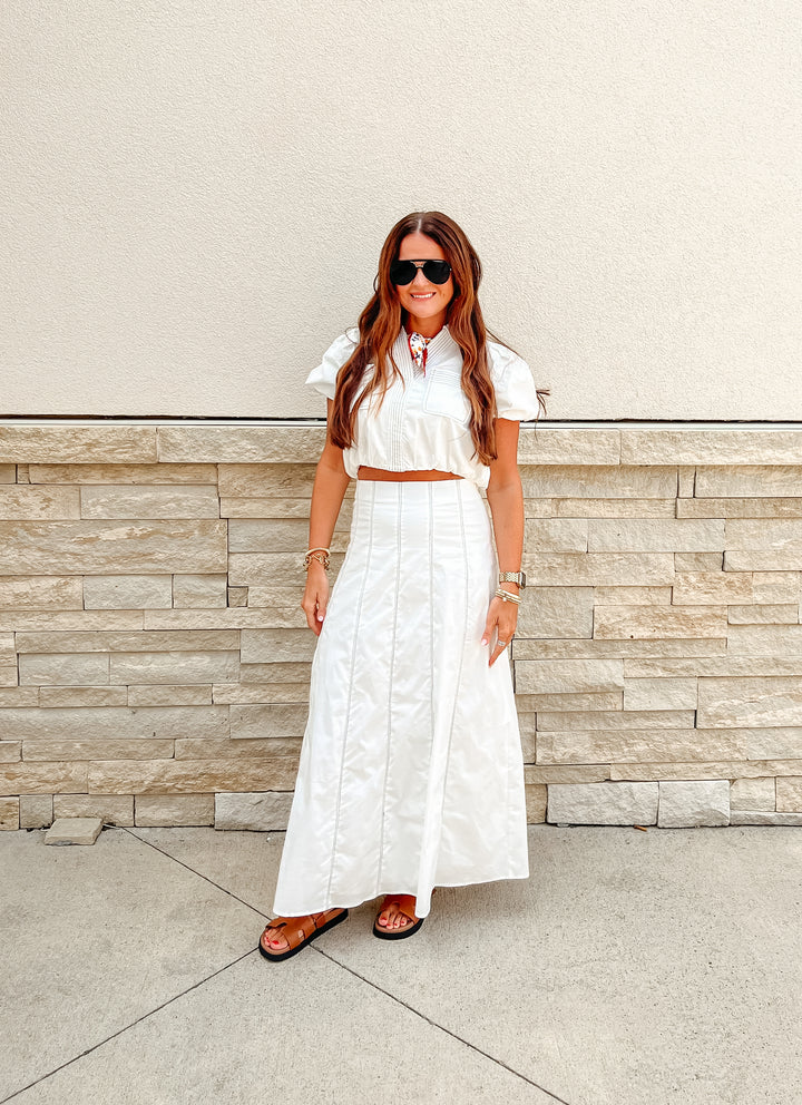 Kori Contrast Stitch Maxi Skirt