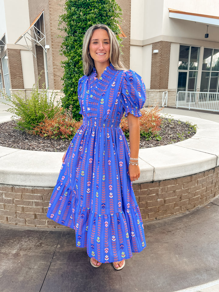Beuluh Blue Vine Floral Maxi Dress