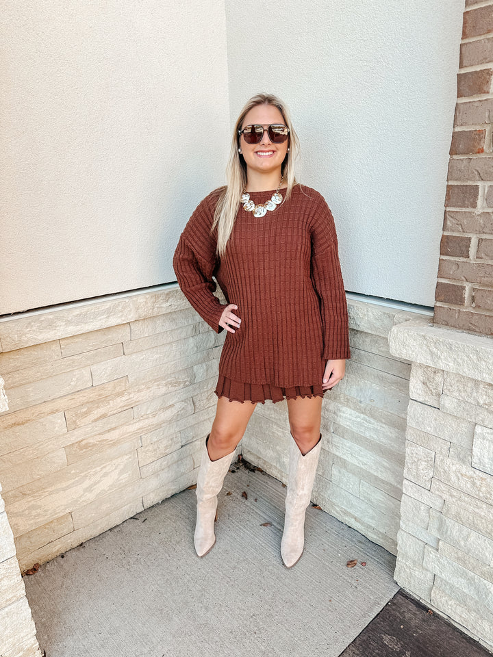 Sweater Top & Pleated Skirt SET