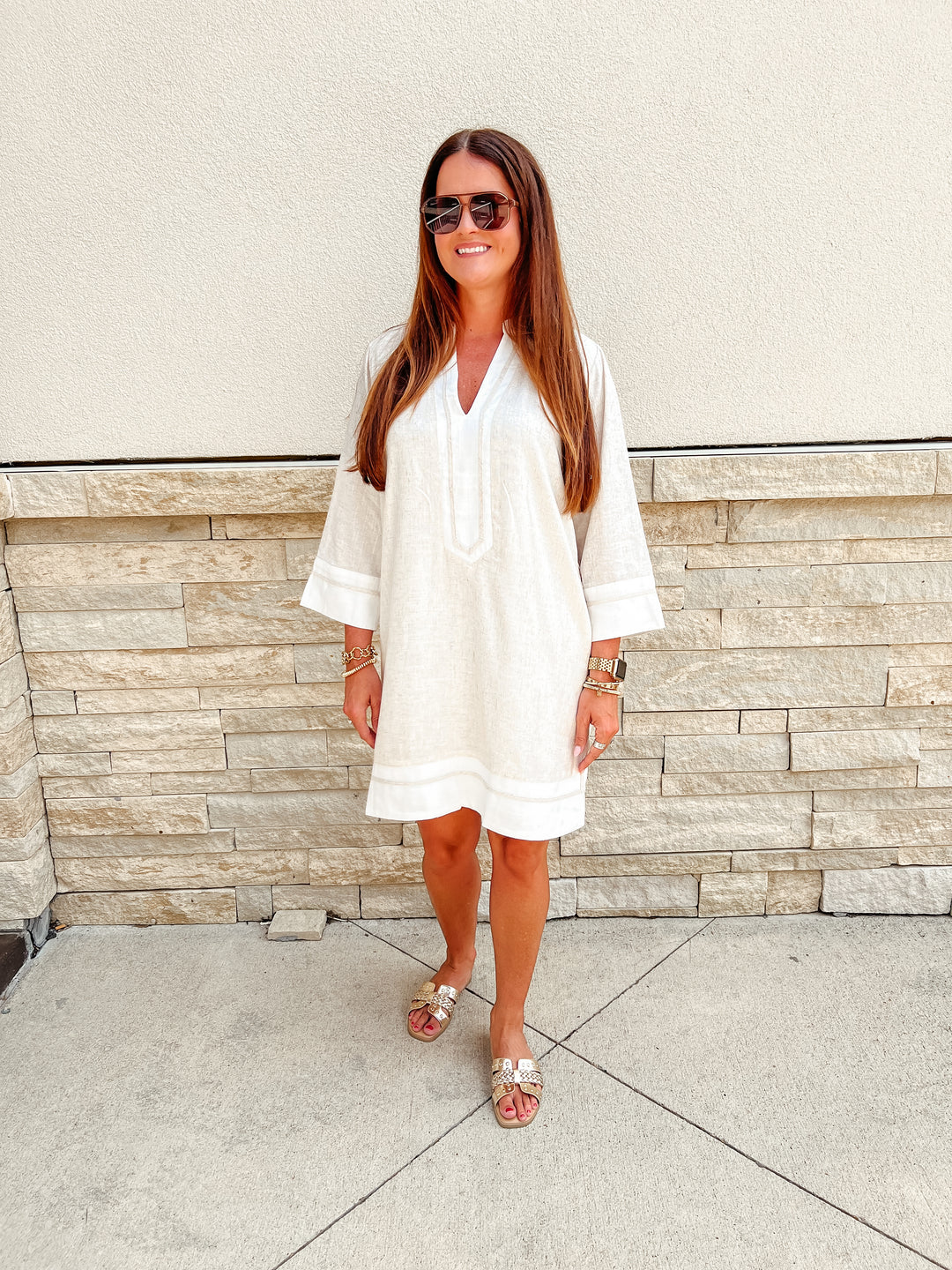 Allie Shift Linen Mini Dress