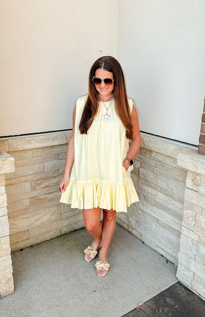 Sleeveless Ruffle Hem Drop Waist Mini Dress