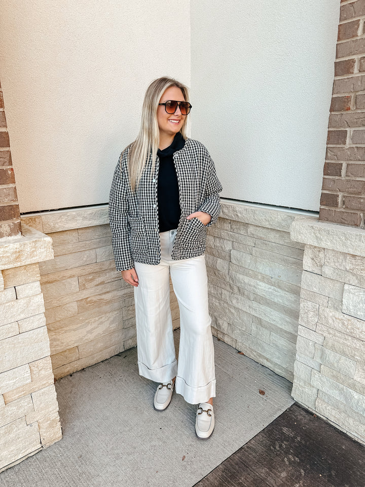 Checkered Quilted Jacket