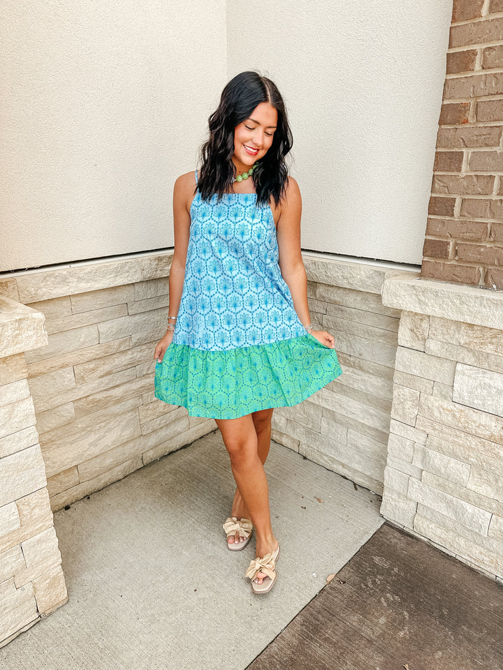 Jenny Blue Floral Mini Dress