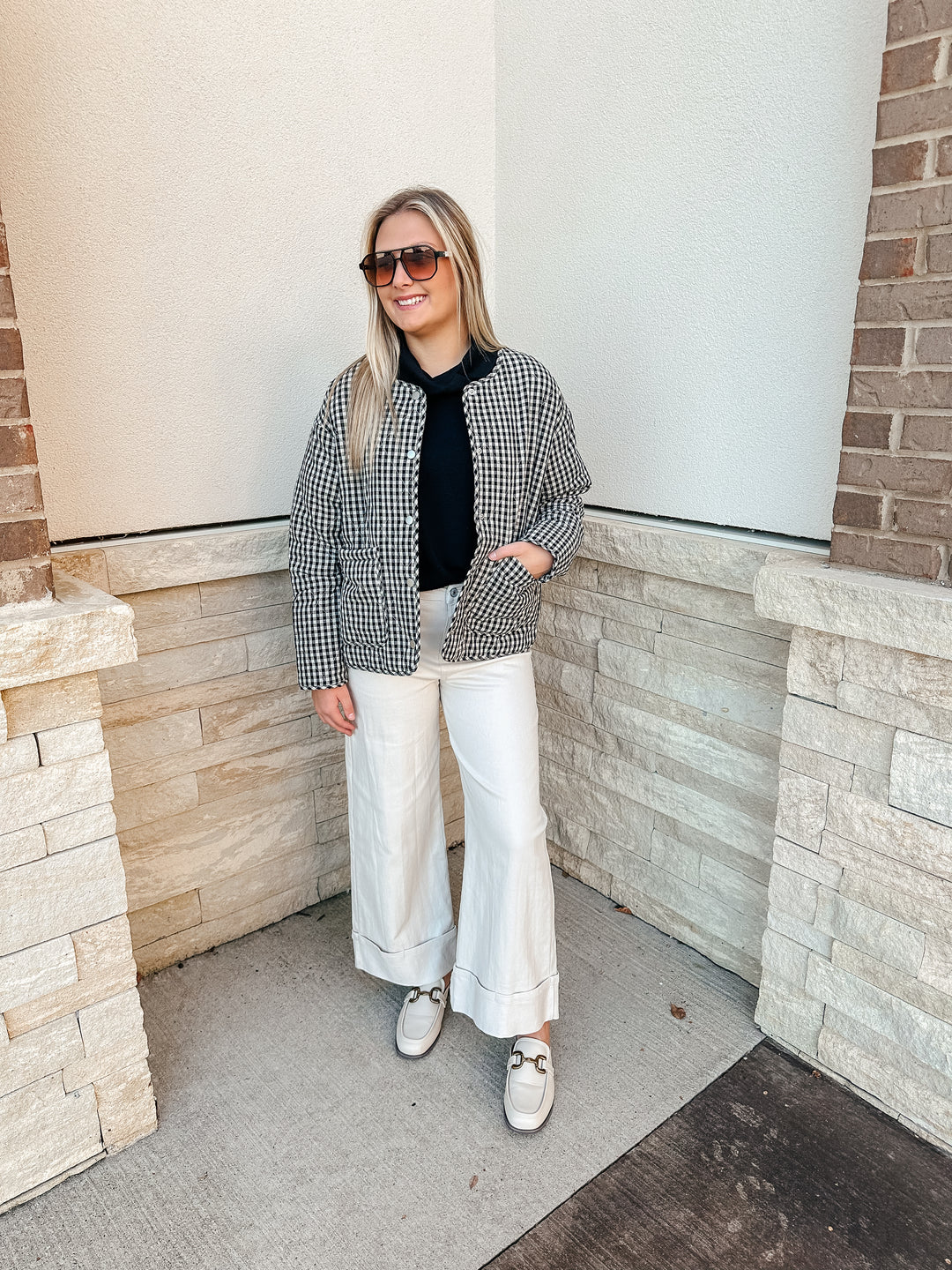 Checkered Quilted Jacket
