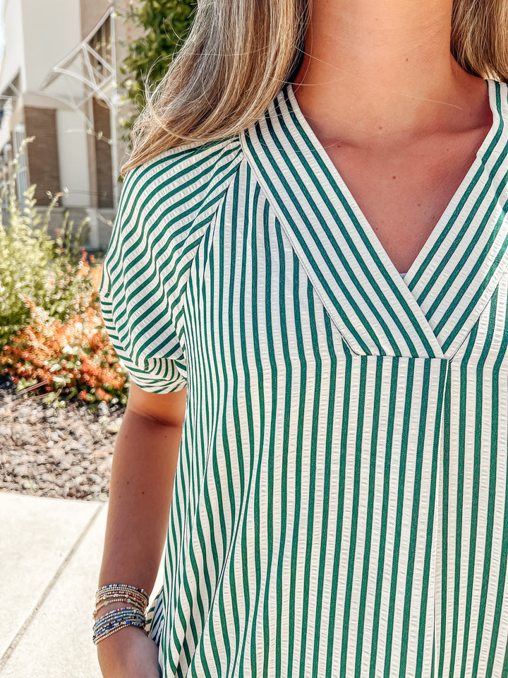 Connor Pinstripe Maxi Dress