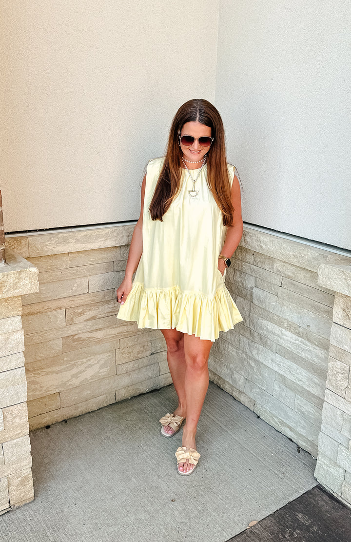 Sleeveless Ruffle Hem Drop Waist Mini Dress