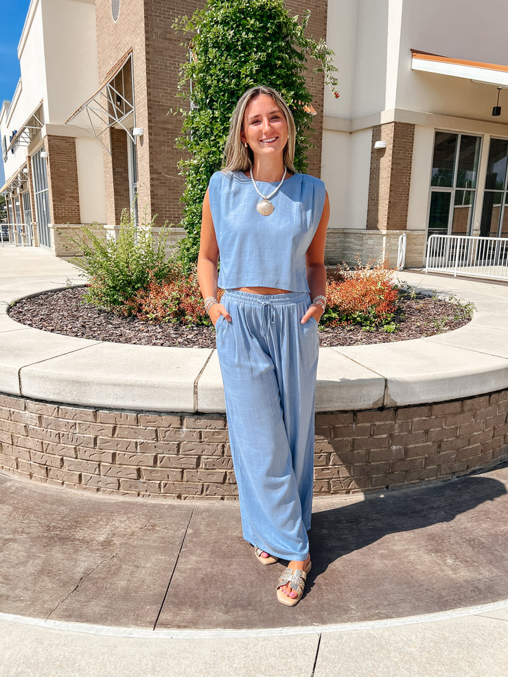 Sunny Stroll Blue Top