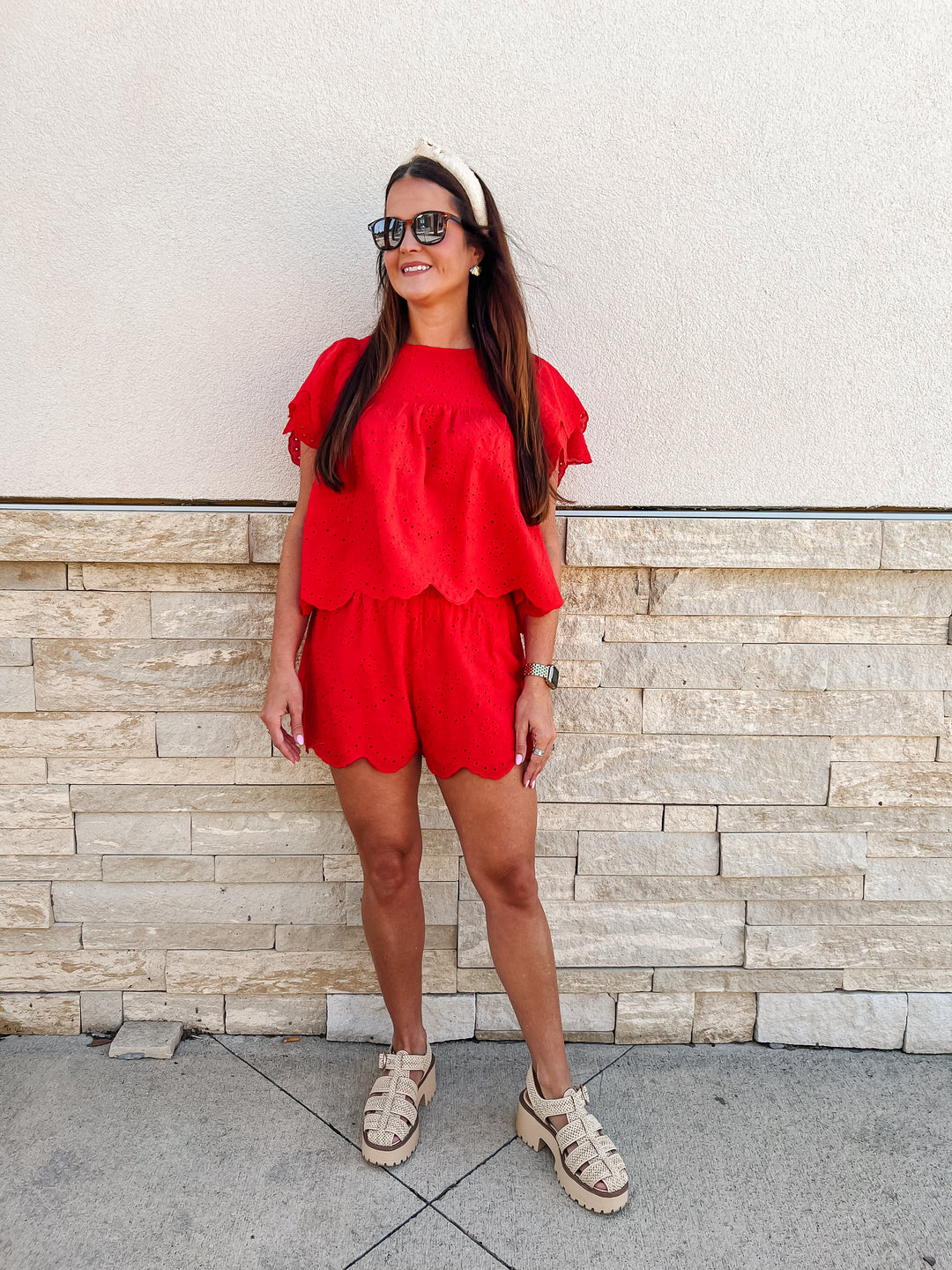 Cherry On Top Eyelet Shorts