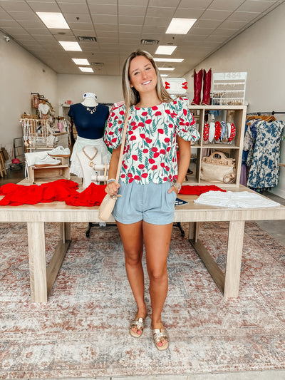 Field Of Poppies Scalloped Top