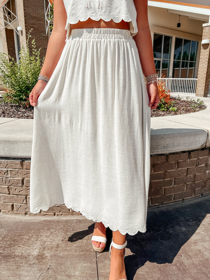 Marcie Scalloped Midi Skirt