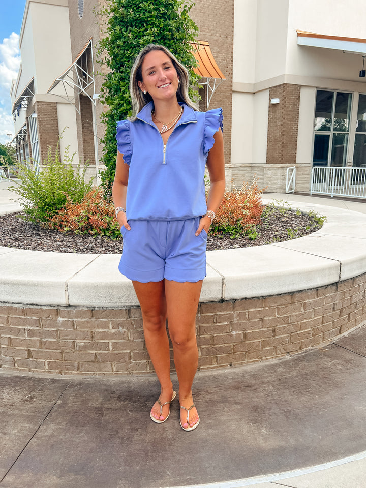 Perry Scallop Cotton Short