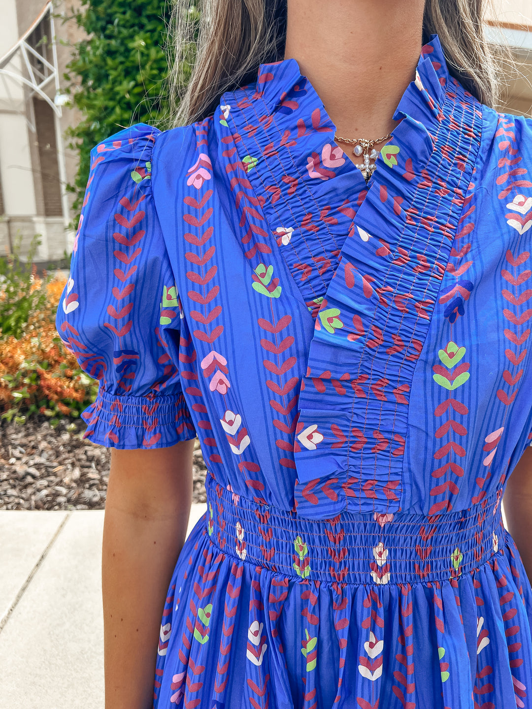 Beuluh Blue Vine Floral Maxi Dress