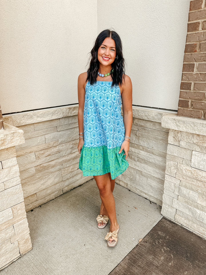 Jenny Blue Floral Mini Dress