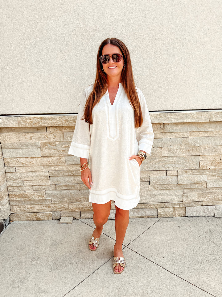Allie Shift Linen Mini Dress