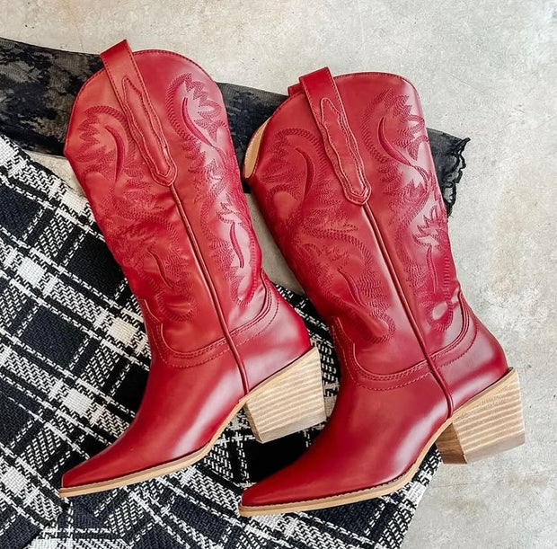 Hadie Red Cowboy Boot