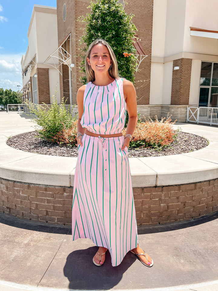 Elise Pinstripe Crop Top