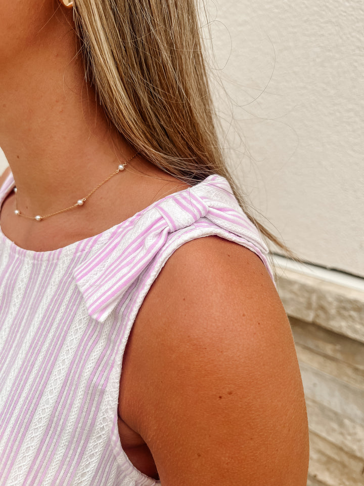 Bubble Pink Bow Sleeve Top