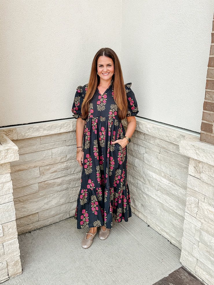 Sweet Floral Black Maxi