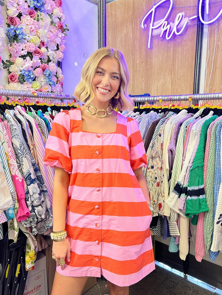 Set in Stripes Dress: Pink