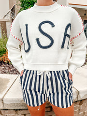 Freedom Stripes Drawstring Shorts
