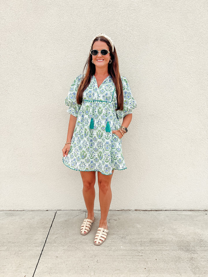 Lavender Spring Floral Mini Dress