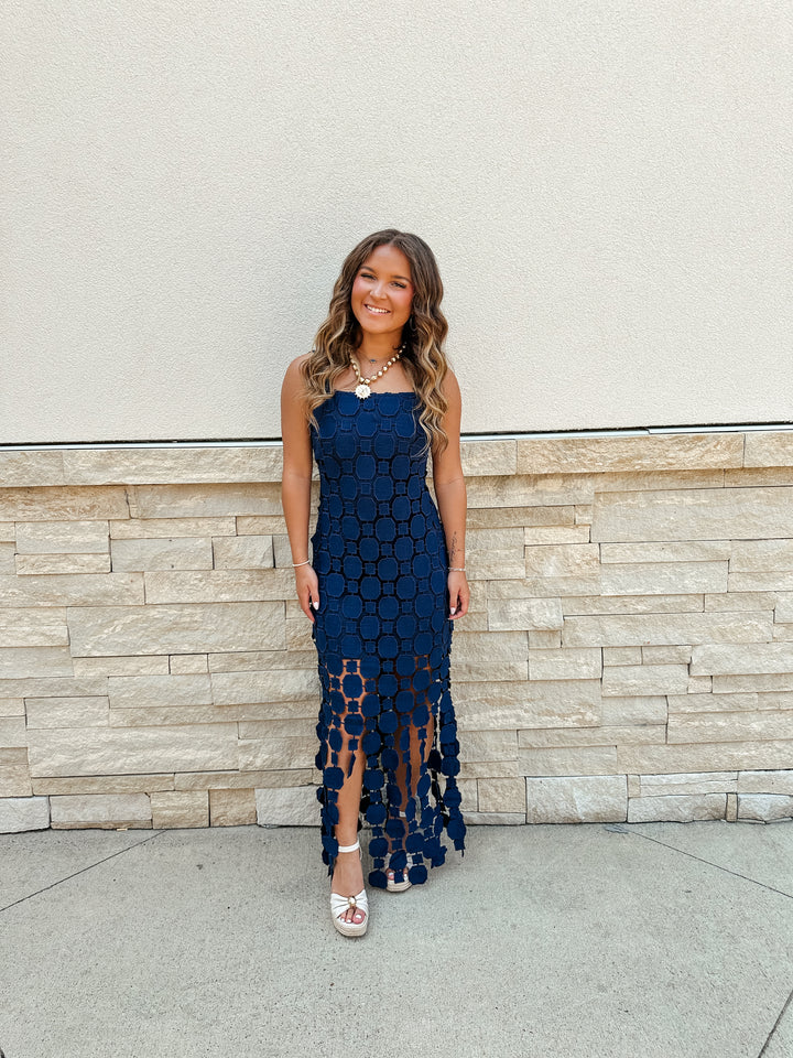 Navy Crochet Maxi