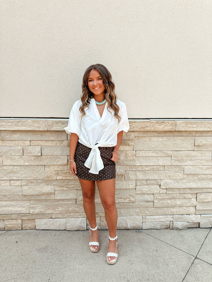 Espresso Polka Dot Skort
