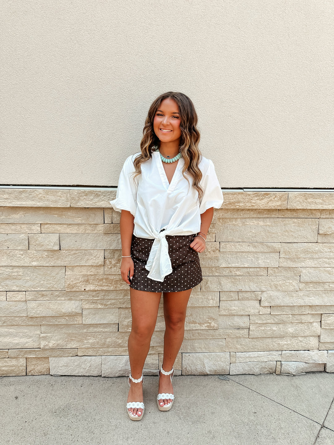Espresso Polka Dot Skort