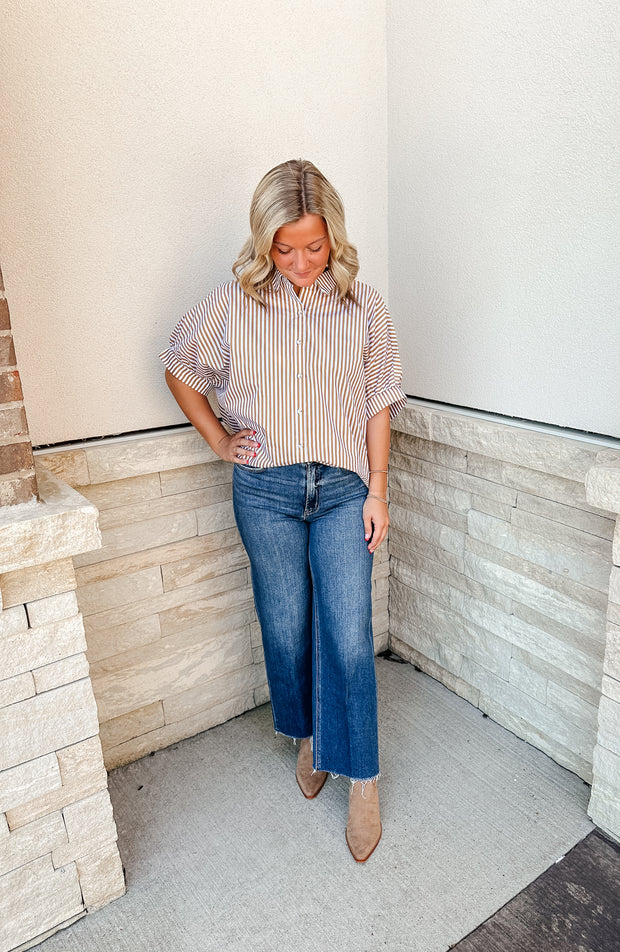 Rational High Rise Wide Leg Jeans