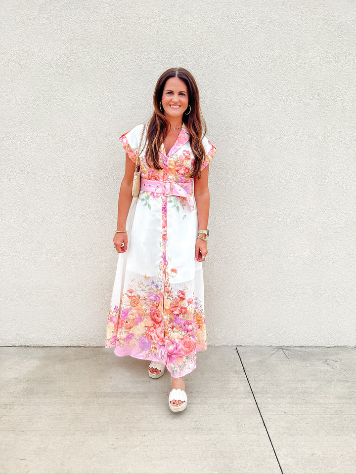 Tea Time Belted Maxi Dress