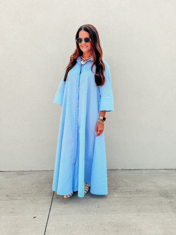 Boardwalk Blue Stripe Maxi Dress