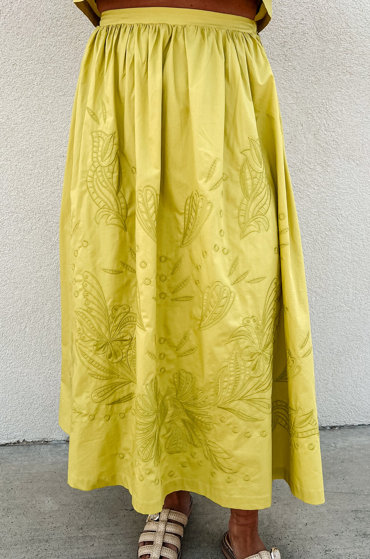 Lime Yours Maxi Skirt